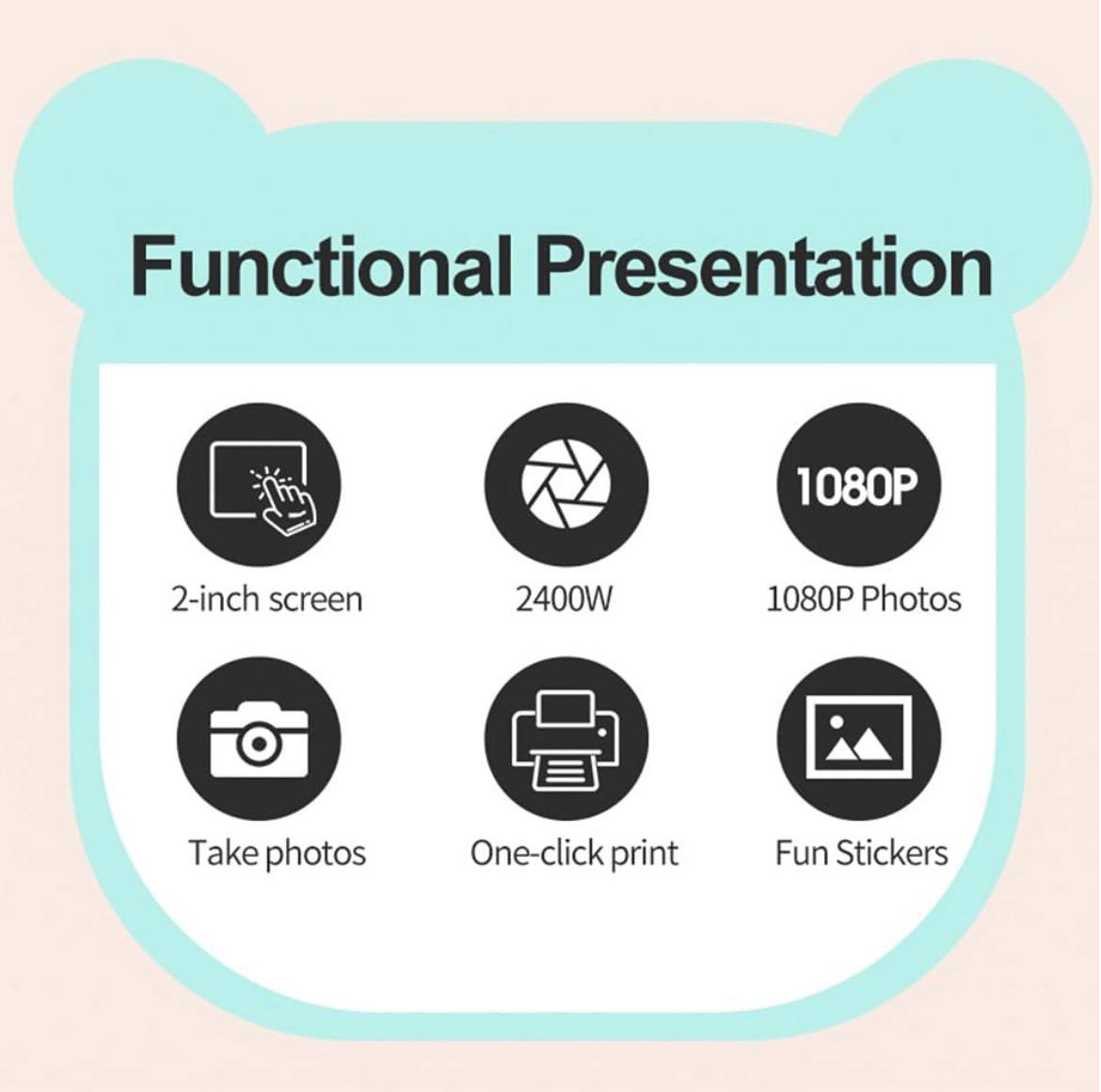 Kids instant print camera